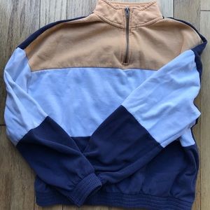 Pacsun Colorblock Quarter Zip Sweatshirt